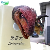 Gecai Amusement Park Modèle de tête de dinosaure animatronique avec son