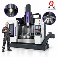 Tour CNC robuste pour usinage de précision des métaux, grande table rotative, mandrin à 4 mors, tour vertical CNC industriel