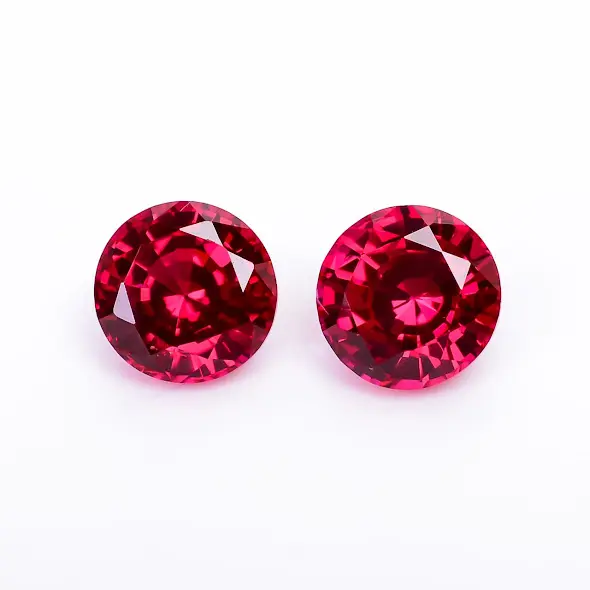Lab Grown Ruby Lab Created Red Ruby Round Faceted Gemstone Synthetic Jewelry making Stones