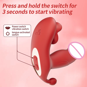 アプリ制御のローズバイブレーター、舌なめ回し刺激器、伸縮式ディルド、振動マッサージ、大人向けセックストイ - Product Image 5