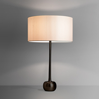 Lampe de table moderne avec base en bronze et abat-jour en lin, lampe de bureau LED pour salon, chambre à coucher, bureau à domicile