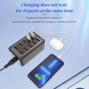 50W 10 USB Charging Station Dock <strong>Multi</strong> Port Desktop <strong>Charger</strong> Fast Charging Smart Phone Charge Station - Product Image 2