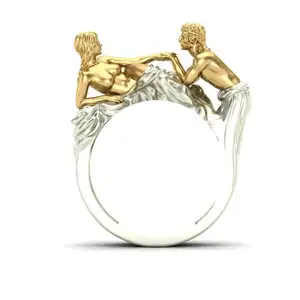 14k मानव आकार व्यक्तित्व अनुकूलित डिजाइन सोने के गहने 2 ग्राम सोने की अंगूठी कीमत