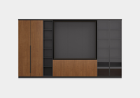 Ensemble de mobilier de bureau exécutif modulaire personnalisé, armoire de rangement en bois grainé avec portes verrouillables pour espace de travail d'entreprise