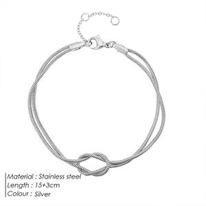 सोने की प्लेटेड 316l स्टेनलेस स्टील ब्रेसलेट ट्विट बंधन डिजाइन हाइपोएलर्जेनिक तिरश मुक्त अद्वितीय न्यूनतम गहने - Product Image 5