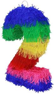 Décorations de fête d'anniversaire pour enfants, sport et divertissement, piñata colorée numéro deux pour les célébrations de fiesta - Product Image 2