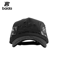 Gorras de Béisbol Deportivas de Alta Calidad con Logotipo Bordado en 3D, Diseño Desgastado, 5 Paneles, Algodón/Gamuza, Color Dorado
