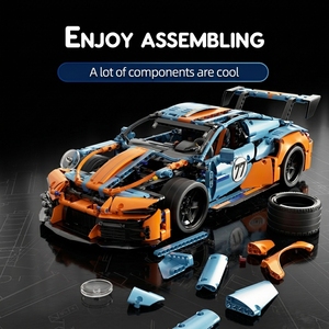 Factory Wholesale Plastic Detachable Structure Building Block Assembled Extra Large 1:10 Scale 1600+ Piece Racing <strong>Car</strong> <strong>Model</strong> Toy - Product Image 5