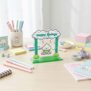 พิมพ์สแตนดี้การ์ตูนอนิเมะแบบกำหนดเอง ขอบอะคริลิคใสขอบทอง - Product Image 1