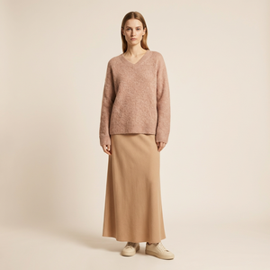 OEM <strong>Women</strong> Cashmere Wool Blend Crew Neck <strong>Long</strong> Sleeve Knit Pullover <strong>Jumper</strong> <strong>for</strong> <strong>Women</strong> Cashmere Wool Knit Sweater - Product Image 4