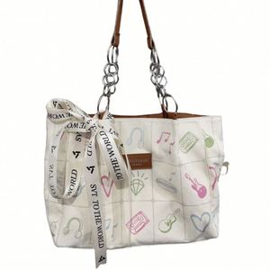 Bolso de Hombro de Gran Capacidad para Mujer, de Alta Calidad, con Cadena, Estampado Completo y Cierre de Cremallera, en Oferta - Product Image 1