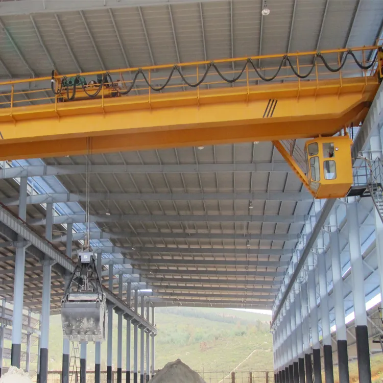 heavy capacity double girder 30ton clamshell grab bridge crane