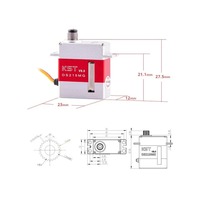 Micro-servo numérique KST DS215MG V8.0 HV à engrenages métalliques 4.0Kgf.cm 0.05sec sans noyau 2BB pour pièces d'hélicoptère, planeur et avion RC 450