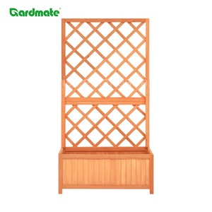 Jardinera de madera con enrejado para jardín al aire libre Patio <span class=keywords><strong>Terraza</strong></span> Jardín Enrejado Maceta - Product Image 3