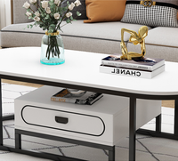 YQ JENMW table basse moderne en verre de luxe, table de salon maison table à thé simple multifonctionnelle table en fer