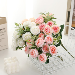 Ramos de Flores Artificiales de Seda al por Mayor, 10 Cabezas de <span class=keywords><strong>Rosas</strong></span> y Peonías, Tela Decorativa para Bodas, Pascua, Graduaciones - Product Image 5