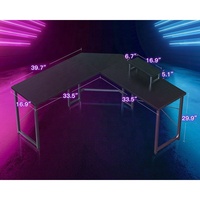 Bureau d'angle nordique grand format en L, convertible, réglable, avec chaise commerciale murale, pour usage domestique et professionnel, bureau d'étude et de jeu, pas cher