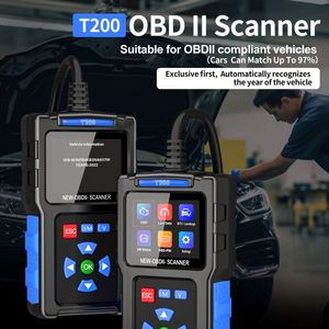 Lecteur de codes de panne de moteur de voiture universel OBD2 12V T200, outil de diagnostic avec USB pour toutes les voitures, garantie 1 an - Product Image 1