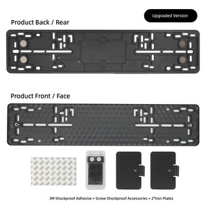 Cadre de plaque d'immatriculation de voiture européenne personnalisé, prix d'usine, cadre de plaque d'immatriculation en plastique ABS avec accessoires - Product Image 2
