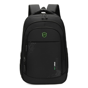 Men's <b>Backpack</b> Large Capacity Business Travel <b>Black</b> Solid Color Interior Zipper Pocket 20L Spring 2023 - Product Image 1