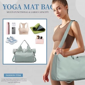 Échantillon gratuit : Sac de sport à bandoulière pour femme avec compartiment séparé pour chaussures, sac de rangement à main (tapis de yoga non inclus) - Product Image 3