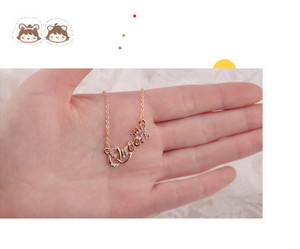 <span class=keywords><strong>Collana</strong></span> di moda donna Hot girl 2023 <span class=keywords><strong>collana</strong></span> con corona regina lettera - Product Image 5