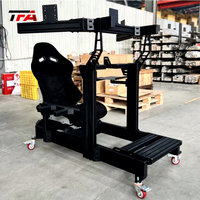 Soporte de Aluminio Reforzado para Simulador de Carreras con Asiento, Pedales y Volante para Entretenimiento Deportivo y Configuración de Simulación de Conducción