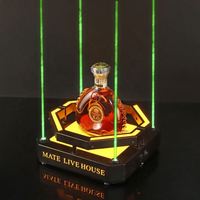Casier à vin décoratif laser vert Présentateur de service de bouteille LED Présentoir de bouteille d'alcool support Glorifier