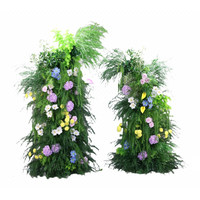 Arche florale en fer forgé de style forestier, motif corne de bœuf, avec hortensia et roseau, pour mariage, guide de chemin, centre de table et toile de fond de pelouse extérieure