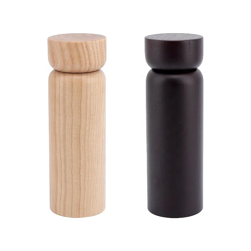 Hadiah Desain Baru Penggiling Tangan Kayu Ash Keramik Burr Spice dan Herba Mill Pepper Grinder Set Kayu Baru Pepper Mill Set