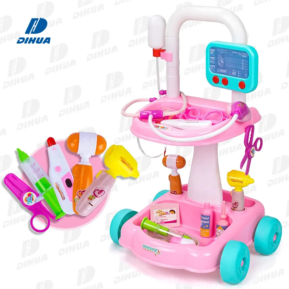 Pretend Toy Doctor Set Medical Play Set Realistic with Lights Doctor Cart Kit for Kids Doctor Toys Educational Game