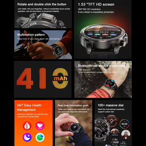 Montre connectée sport fitness IP67 avec lampe torche LED, appels sans fil, suivi du sommeil et <span class=keywords><strong>de</strong></span> l'oxygène sanguin - Product Image 4