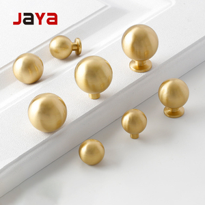 JAYA luxe doré cuivre poignée Simple armoire sphérique <span class=keywords><strong>laiton</strong></span> tiroir <span class=keywords><strong>bouton</strong></span> meubles <span class=keywords><strong>porte</strong></span> poignée boutons - Product Image 1
