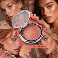 Palette de fard à joues crème personnalisable avec logo, waterproof, végane, sans produits chimiques, écran solaire, teinte rose clair pour les joues, maquillage visage sous marque privée
