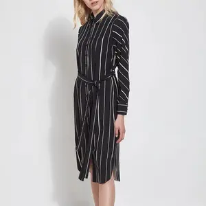 Women's High Quality Super Soft Stripe Shirt Dress