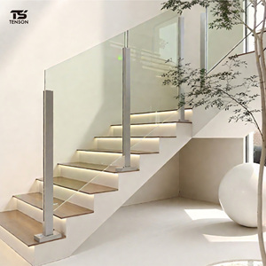 Balustrades d'<span class=keywords><strong>escalier</strong></span> en verre transparent avec rampes en acier inoxydable pour <span class=keywords><strong>escalier</strong></span> en colimaçon intérieur, rampes d'<span class=keywords><strong>escalier</strong></span>, garde-corps de terrasse - Product Image 2