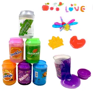 Crystal Soda Slime Putty Cute cans of clay colors mud DIY transparent jelly Soft Magic Clay blowing bubbles Slime Toy