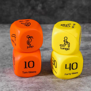 2 dés de fitness à 6 faces en PU gravés sur le thème de l'alphabet pour les jeux de sport de groupe, y compris les pompes - Product Image 1