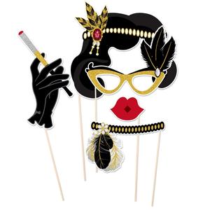 Accessoires de Photomaton Roaring 20's avec Bâtons de Bambou, Accessoires de Fête, 20 Pièces, 1920s - Product Image 3