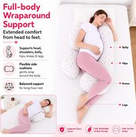 Oreiller de soutien pour la grossesse en forme de U, blanc, 100% coton, amovible et lavable, pour le dos, le ventre, les jambes et les hanches des femmes enceintes