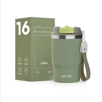 Tasse à café en acier inoxydable de gobelet à double paroi isolée de voyage de thermos de vide de voiture de logo personnalisé de Hong Ling