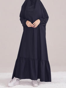 WD655イスラム教徒の祈りのためのヒジャーブ長いアバヤドレスのジルバブスカートのための最新のワンピースドバイスタイル - Product Image 4