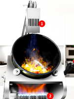 Machine de cuisson à gaz multi-ports intelligente et personnalisable en acier inoxydable 304 de luxe entièrement automatique pour nouilles frites