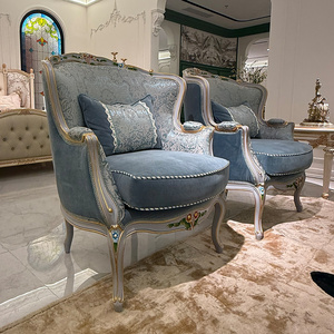 <span class=keywords><strong>Fauteuil</strong></span> d'appoint de salon Versailles <span class=keywords><strong>Louis</strong></span> <span class=keywords><strong>XV</strong></span>, style provincial français, sculpté à la main, doré, avec <span class=keywords><strong>tissu</strong></span> jacquard damassé festonné en velours - Product Image 2