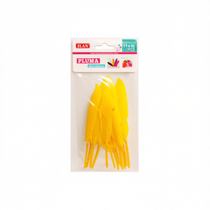 ขนนกสีเหลือง ILAN Pluma ขนาด 11 ซม. สำหรับงานประดิษฐ์และตกแต่ง - Product Image 2