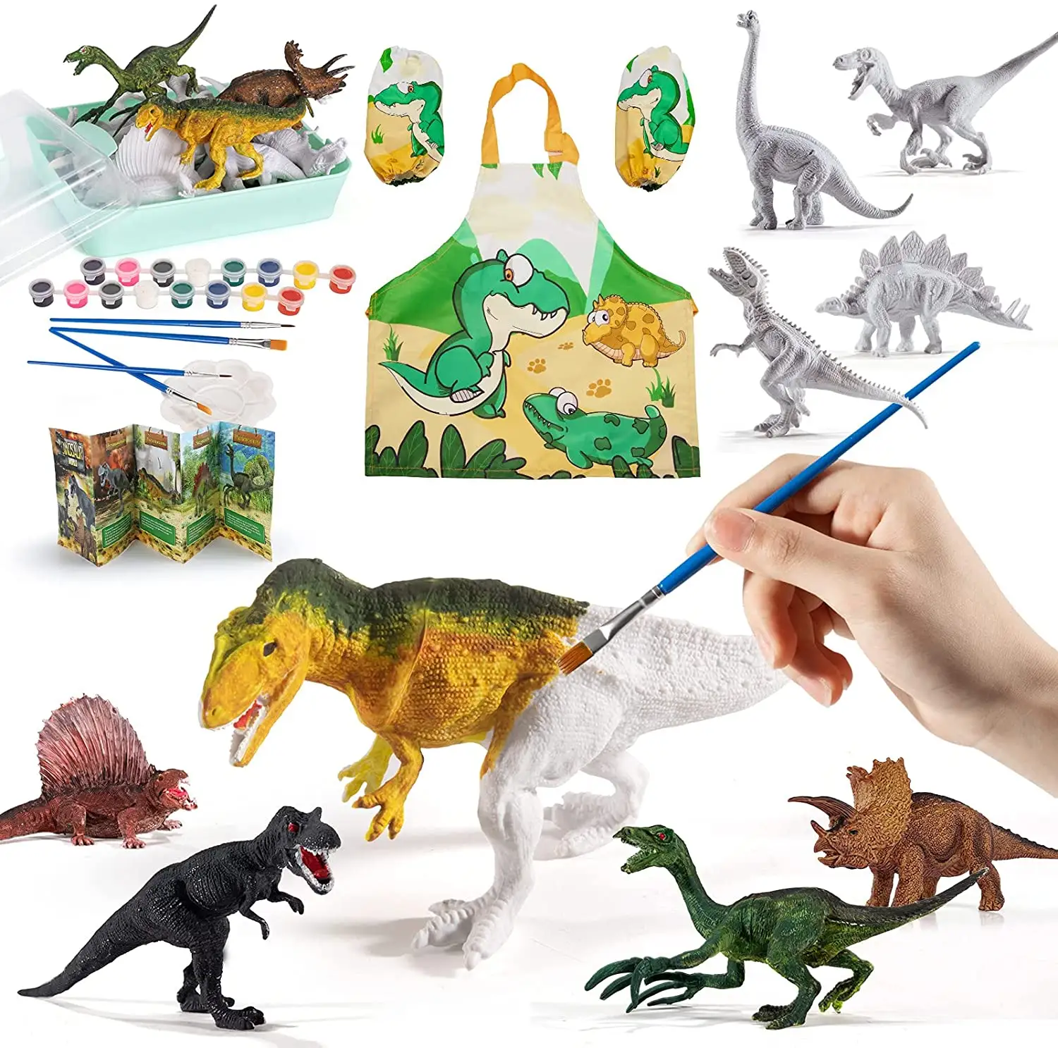 Dinozor boyama oyunu hayvan dünyası boyama oyuncak modeli bulmaca öğrenme