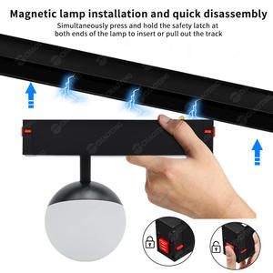 Nouveau Design <span class=keywords><strong>Led</strong></span> Tracklight <span class=keywords><strong>Alu</strong></span> Pmma 10W Cob Globe Lamp 2 Fils Intérieur Aimant <span class=keywords><strong>Rail</strong></span> Système <span class=keywords><strong>Led</strong></span> Magnétique Plafond Rond <span class=keywords><strong>Rail</strong></span> Lights - Product Image 3