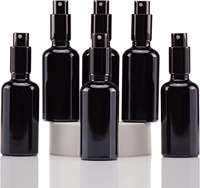 Flacon pulvérisateur en verre noir avec pulvérisation fine, bouchon métallique, huile essentielle, voyage, parfum