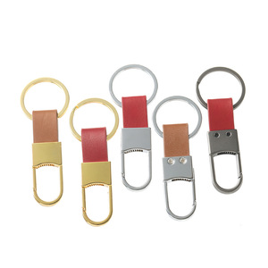 Porte-clés en cuir avec mousqueton en alliage de zinc, plaqué cuir de vachette, durable, rectangulaire, accessoire pour sac ou voiture, printemps 2024 - Product Image 3