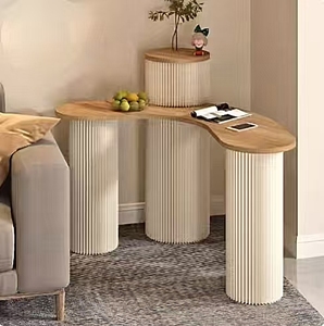 Table de présentation multifonctionnelle en bois en forme de noix de cajou, table à ongles, table pliante de chambre à coucher - Product Image 4